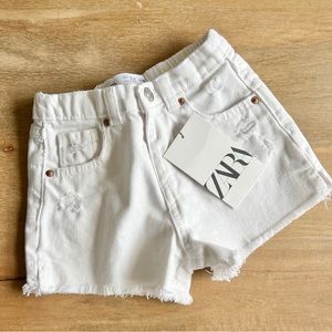 ZARA Girls White Jean Short NWT